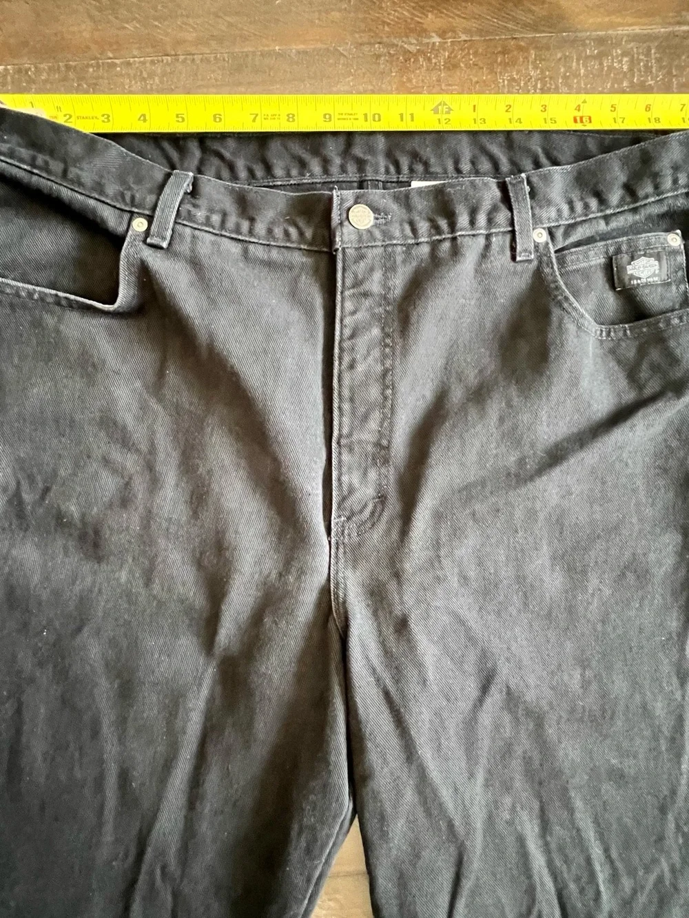 Harley Davidson Motorcycle Men's 42 X 32 Black Jeans Pants Denim Straight USA